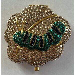 Estee Lauder Powder Compact All the Buzz Caterpillar Pave Crystal 2001